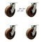 Service Caster 10'' Heavy Duty High Temp Phenolic Swivel Caster Set with Swivel Locks, 4PK CRAN-SCC-KP92S1030-PHRHT-BSL-4 - alternate 1
